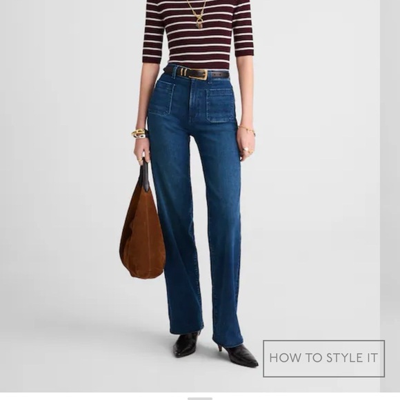 Madewell Emmett Wide-Leg Jeans Patch Pocket Nighthawk Wash Size 32 - Picture 12 of 12